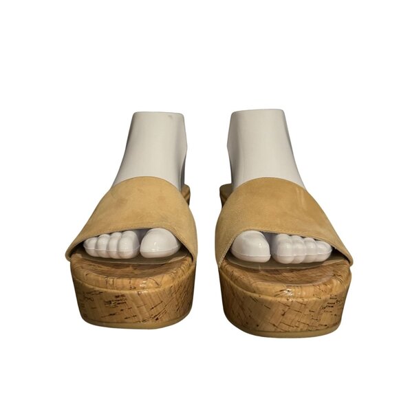 Stuart Weitzman Summer Wedge Women's Tan Suede Slide Sandal, Size 9B WORN ONCE - Picture 2 of 10